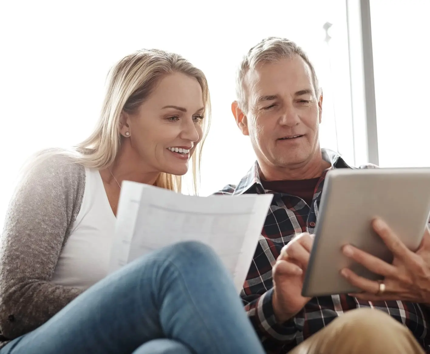 Couple Looking at Credit Papers