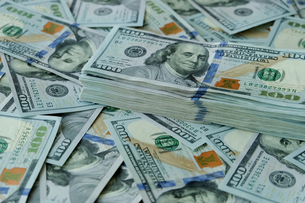 A stack of hundred-dollar bills.