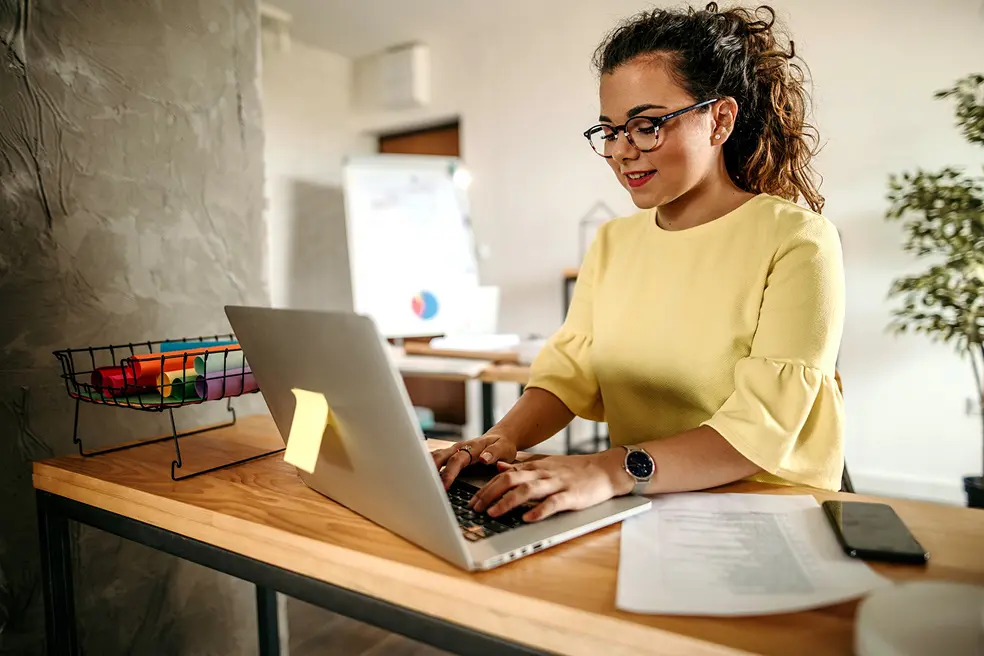 Woman applying for a personal loan online